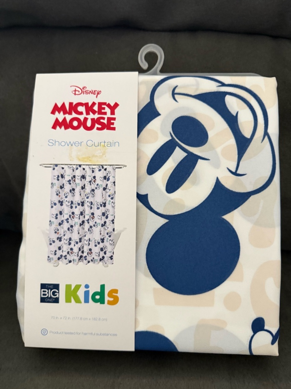 Disney Mickey Mouse Kids Shower Curtain in Blue and Cream